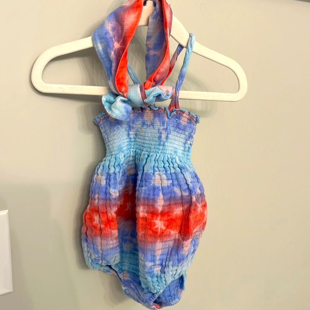 Angel Dear Tie Dye Bubble Onesie & Matching Headband